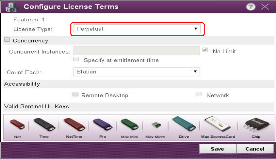 单击”Configure”东升国际License Type”为 Perpetual：