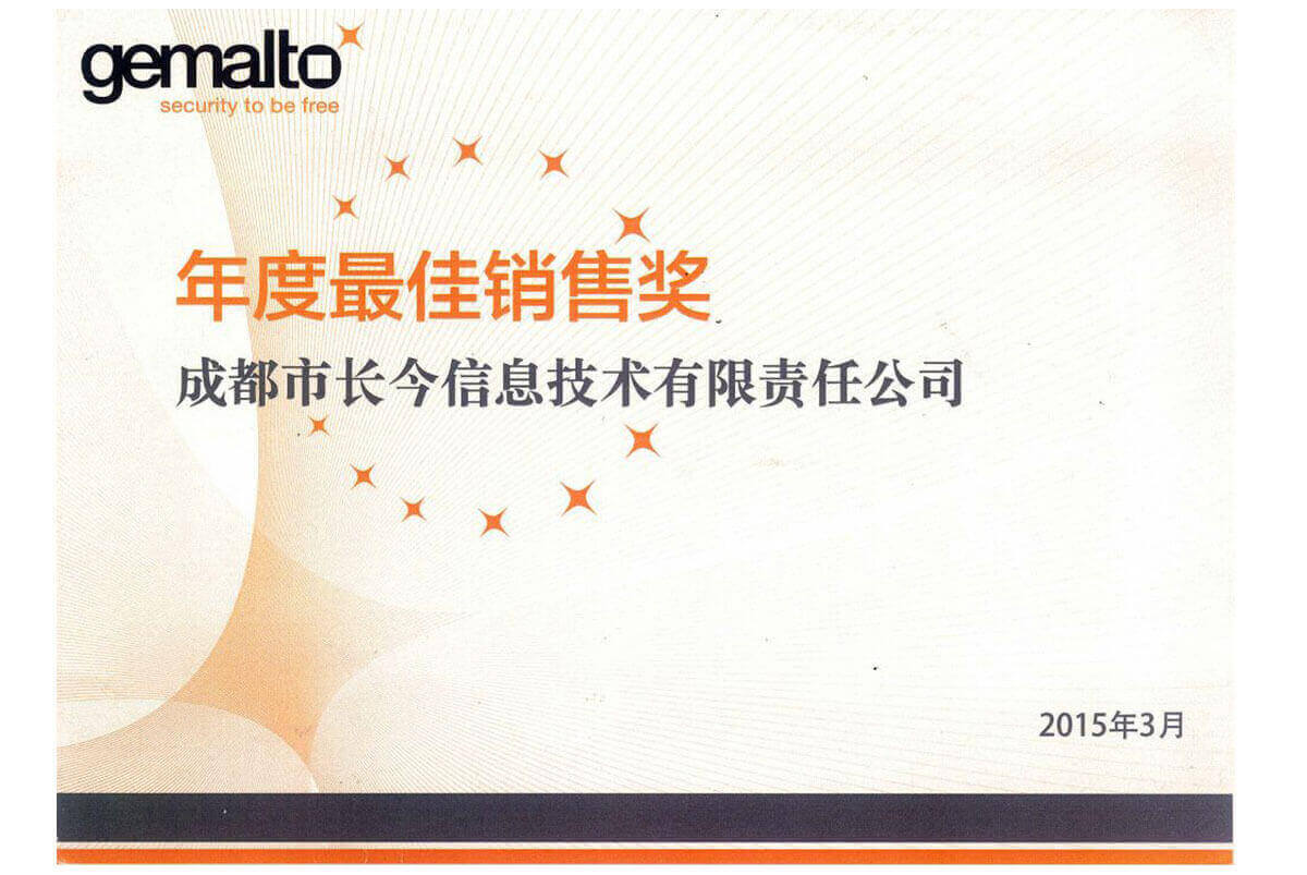 东升国际年度最佳销售奖